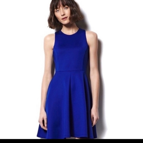 NWOT MILLY ROYAL BLUE SCUBA FIT FLARE MINI DRESS